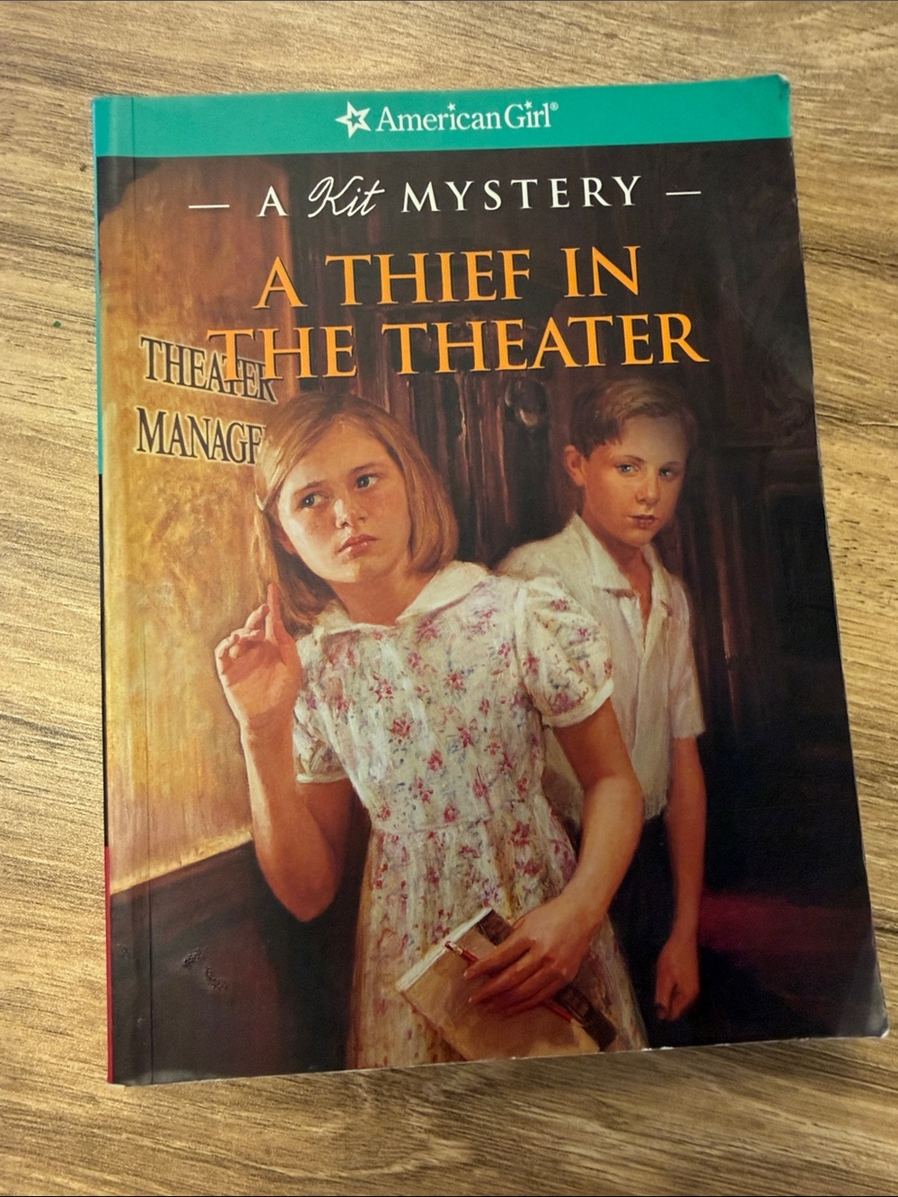 American Girl Teal & Brown "A Thief in the Theater" Kit Mystery Book